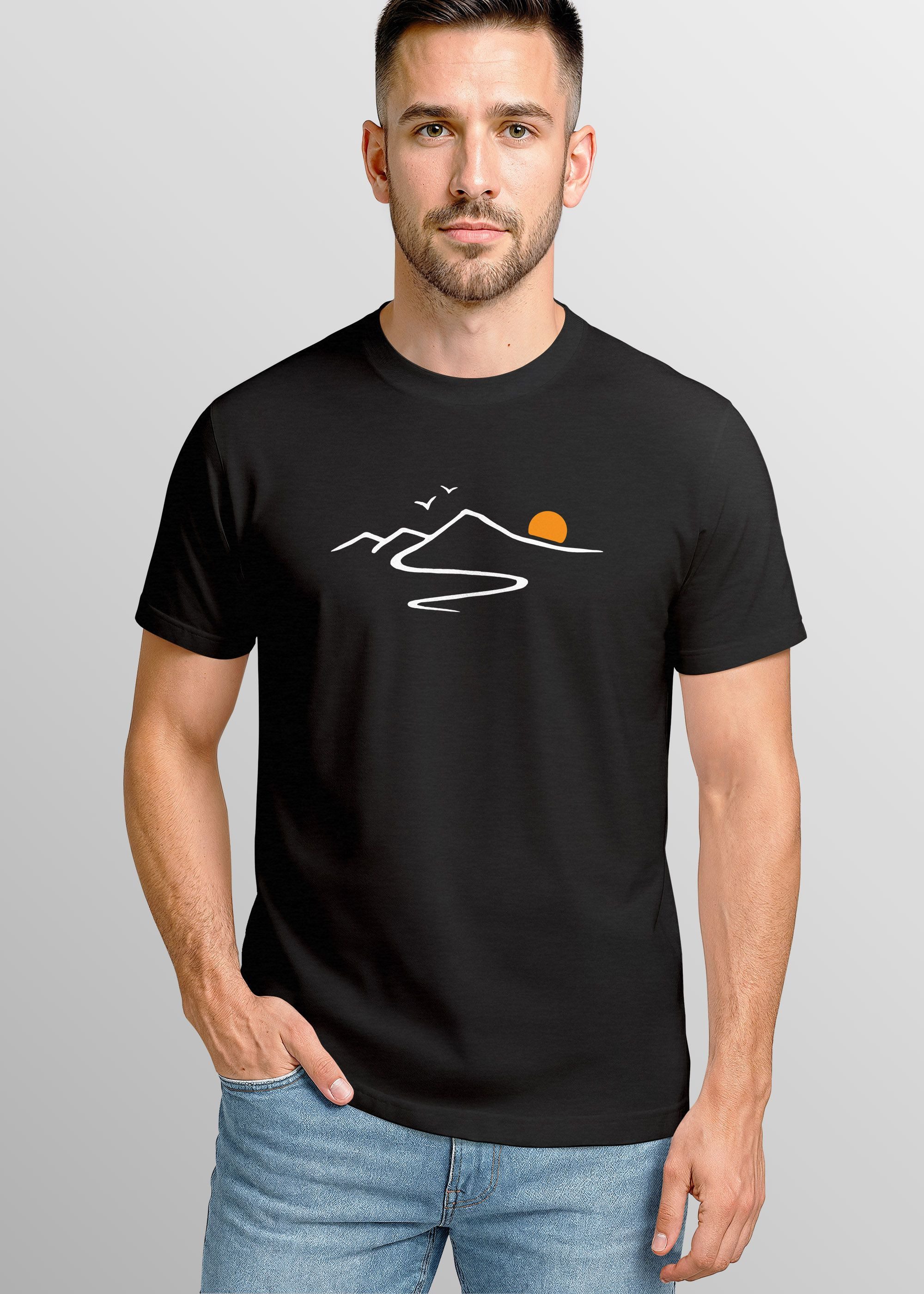 Neverless Print-Shirt Herren T-Shirt Frontprint minimalistische günstig online kaufen