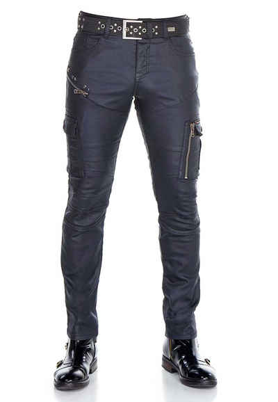 Cipo & Baxx Bequeme Jeans mit coolen Zier-Reißverschlüssen in Straight Fit