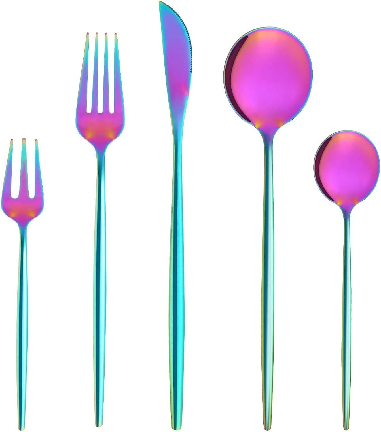 Coonoor Besteck-Set für 6 Personen, 30 teilig Essbesteck Set inkl. Ножи, Gabel, Ложки (30-tlg), Edelstahl, Besteck Edelstahl, Spülmaschinenfest