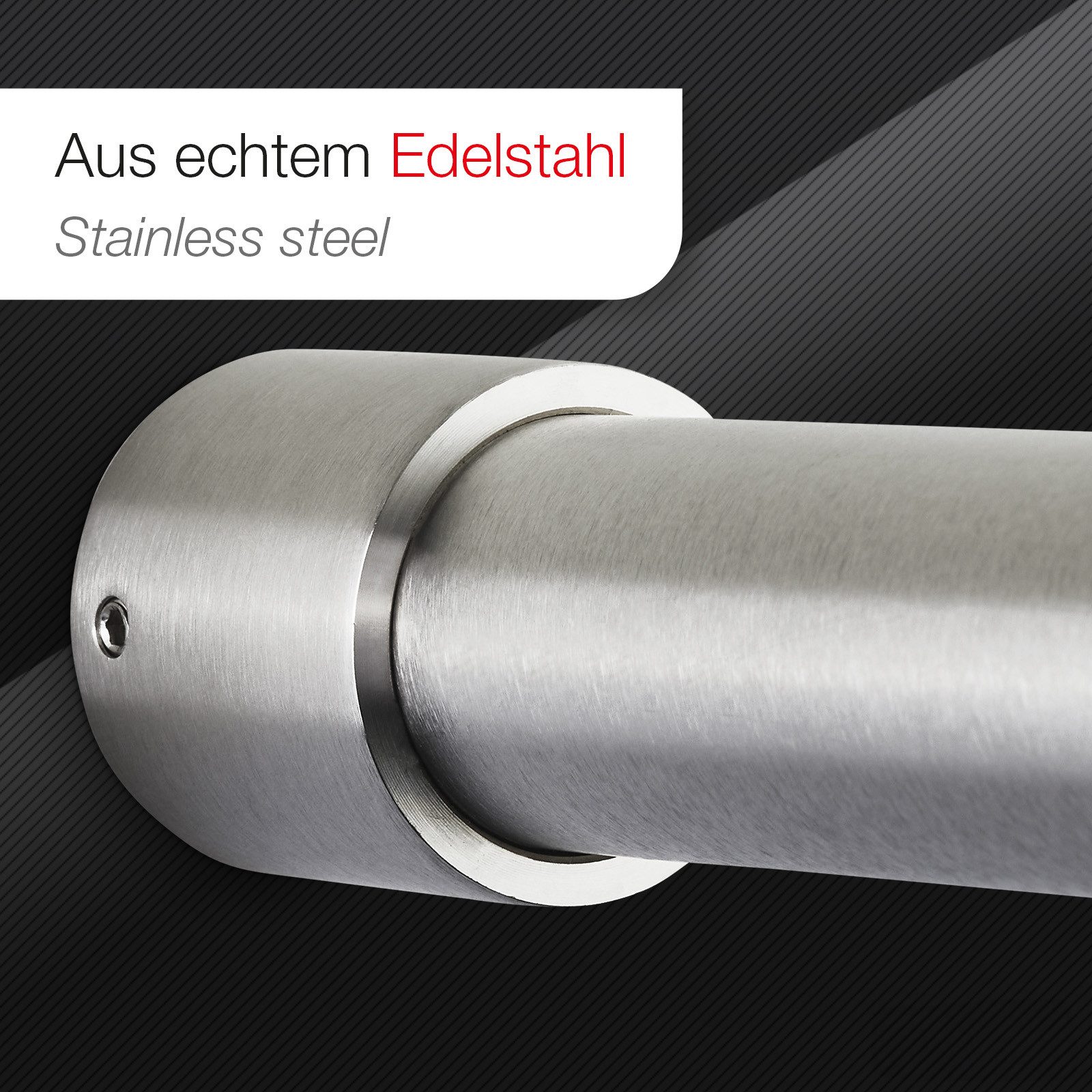 SO-TECH® Garderobenstange Schrankstange Edelstahl rund Ø 25 mm inkl. Stange günstig online kaufen