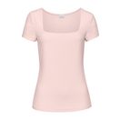LASCANA T-Shirt aus bügelfreiem Material, elegantes Kurzarmshirt, doppellagig
