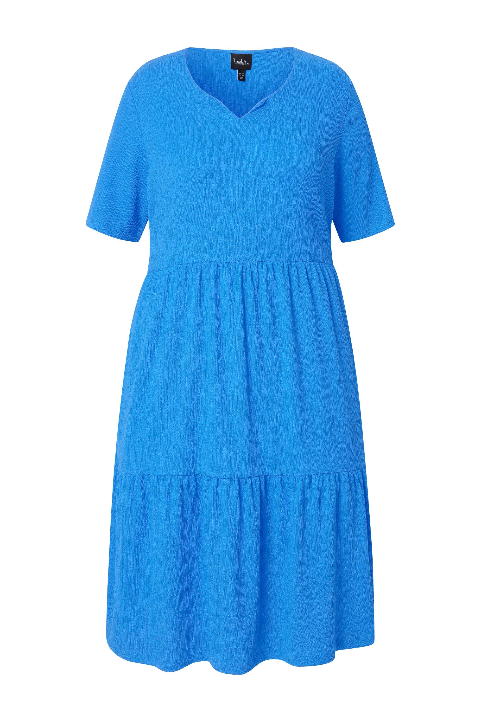 Ulla Popken Midikleid Stufenkleid A-Linie Rundhalsausschnitt günstig online kaufen