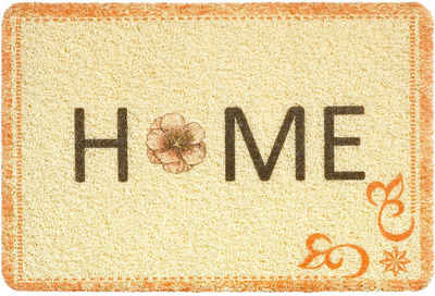 Läufer Fussabtreter Home Spruch Vintage Blume Outdoor Vinyl Türvorleger, matches21 HOME & HOBBY, rechteckig, Höhe: 12 mm, Wetterfeste 40x60 cm Aussen-Bereich Türmatte als Schmutzfangmatte