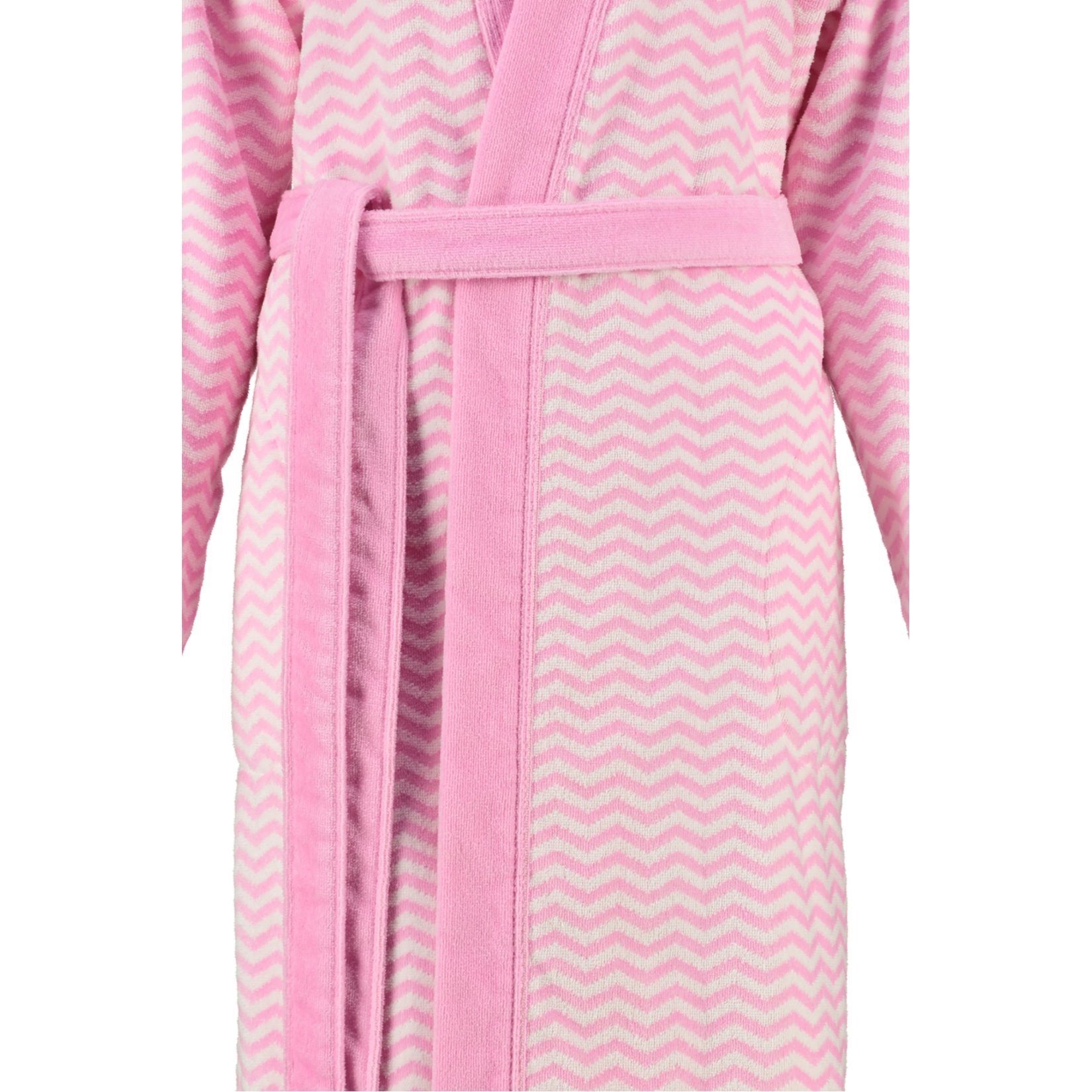Damen Baumwolle, Kimono-Kragen, Gürtel, Damenbademantel Bademantel, Design Modisches Langform, Cawö