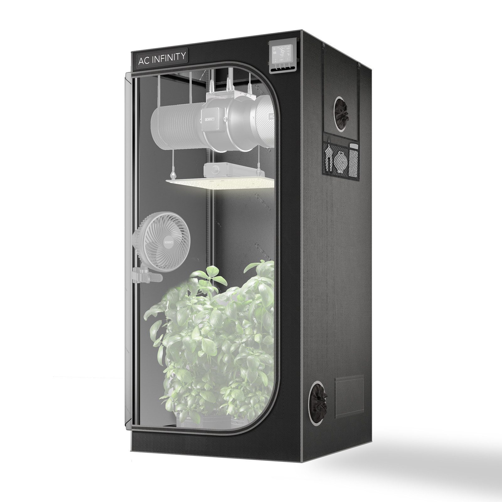 AC INFINITY Gewächshaus AC Infinity CLOUDLAB Advance Growzelt, BxTxH: 60 x 60 x 180 cm, BxLxH: 60 x 60 x 180 cm, CLOUDLAB 722 Gen 2 mit 2000D Mylar