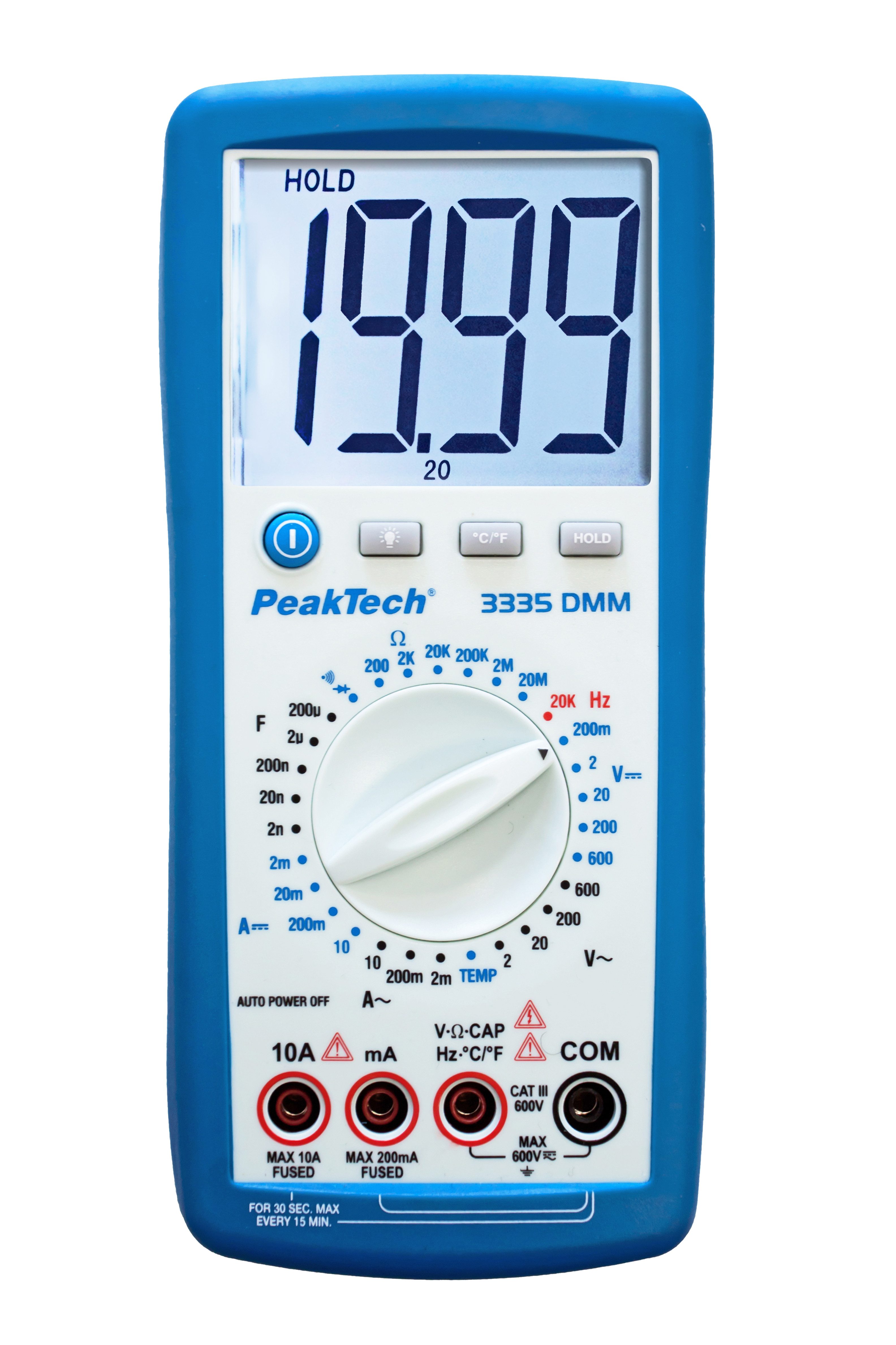PeakTech Multimeter Digitalmultimeter, 2.000 Counts, 600V AC/DC