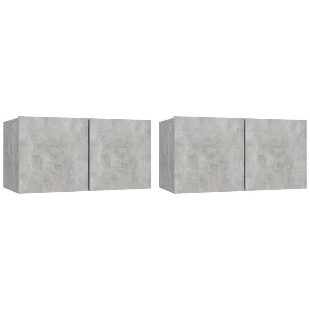 vidaXL TV-Schrank TV-Hängeschränke 2 Stk Betongrau 60x30x30 cm günstig online kaufen