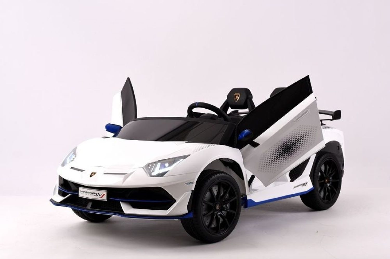 ES-Toys Elektro-Kinderauto Lamborghini Aventador SVJ Xago, Belastbarkeit 40 kg, EVA-Reifen, Kunstledersitz, lizenziert, Zweisitzer, 12V 7Ah Akku