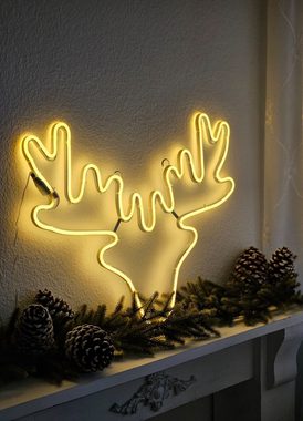 Meinposten Weihnachtsfigur Rentier XXL Weihachtsbeleuchtung LED Elchn Hirsch Beleuchtung Timer (1 St)