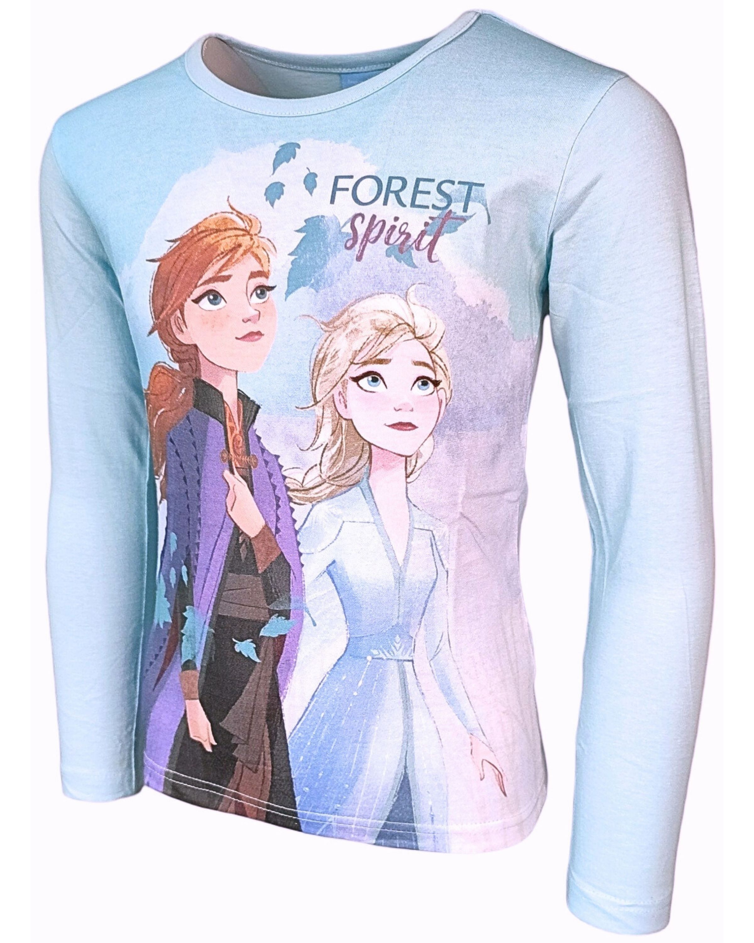 Disney Frozen Langarmshirt Elsa & Anna - Forest Spirit Mädchen Shirt aus Baumwolle Gr. 92-128 cm