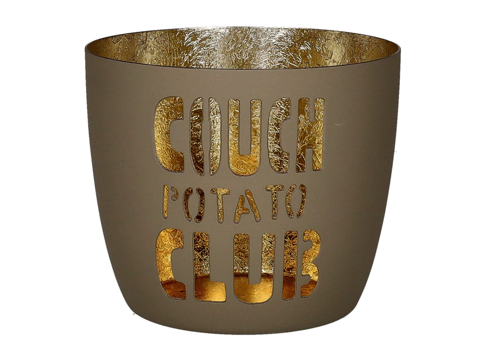 Giftcompany Windlicht Madras Windlicht M Couch Potato Club sandstone/gold 8,5cm