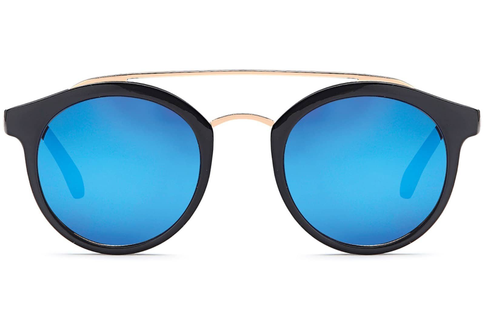 BEZLIT Eyewear Retrosonnenbrille Deppelsteg Designer Sonnenbrille (1-St) mit schwarzen Linsen