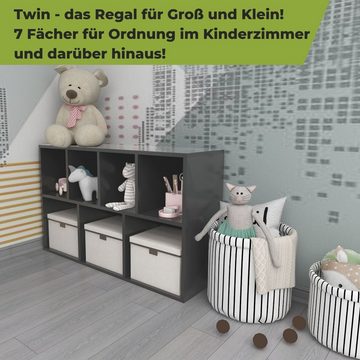 Coemo Standregal, Bücherregal Twin Anthrazit Standregal kombinierbar