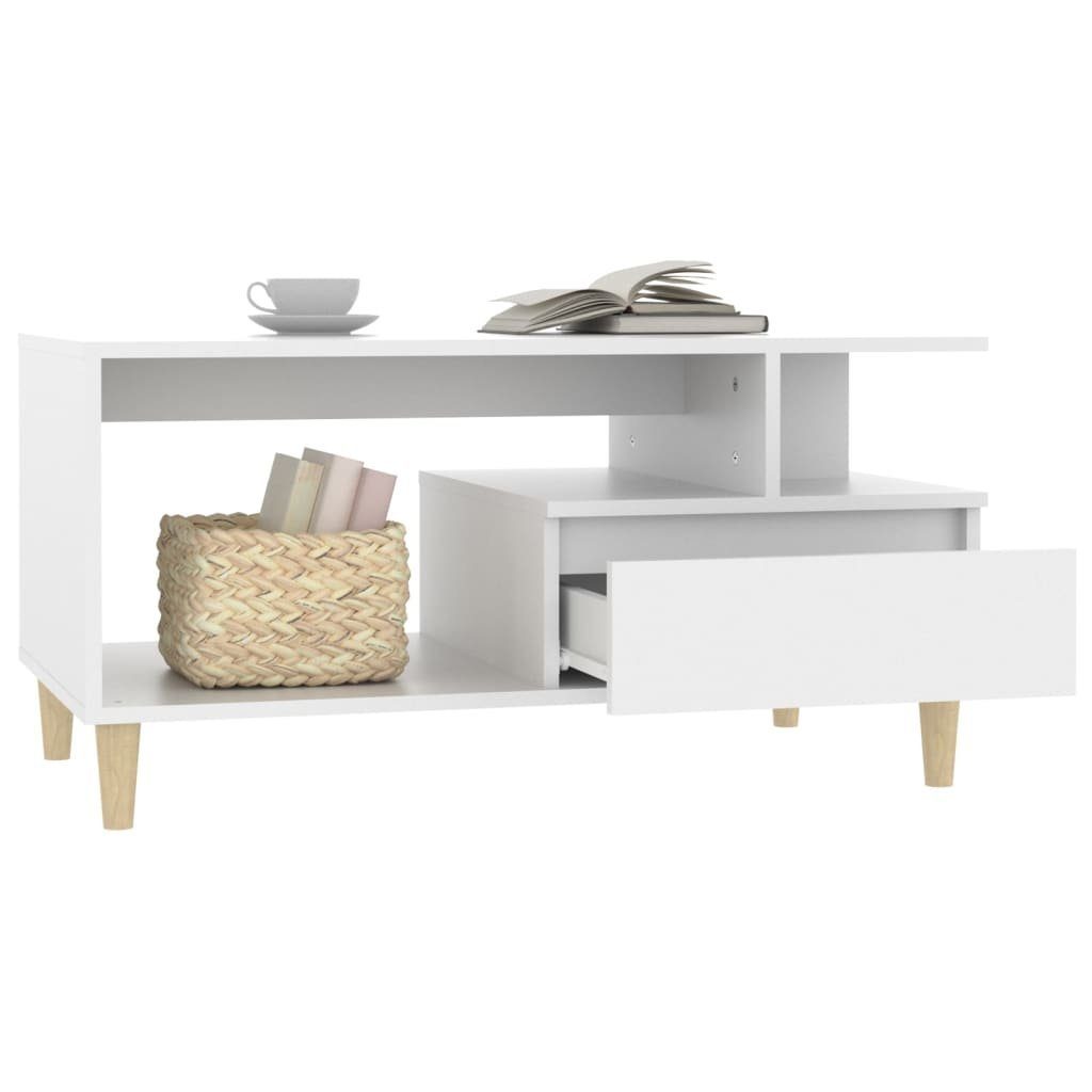 Weiß Couchtisch Weiß (1-St) Couchtisch vidaXL | Holzwerkstoff cm Weiß 90x49x45