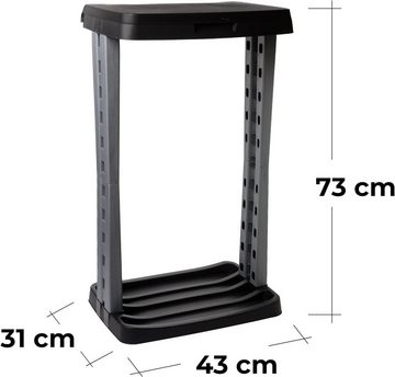 Centi Müllsackständer 2er Set Müllsackständer für Müllsäcke bis, 120 Liter Ständer aus Kunststoff, H:73 cm, B:43 cm, T:31