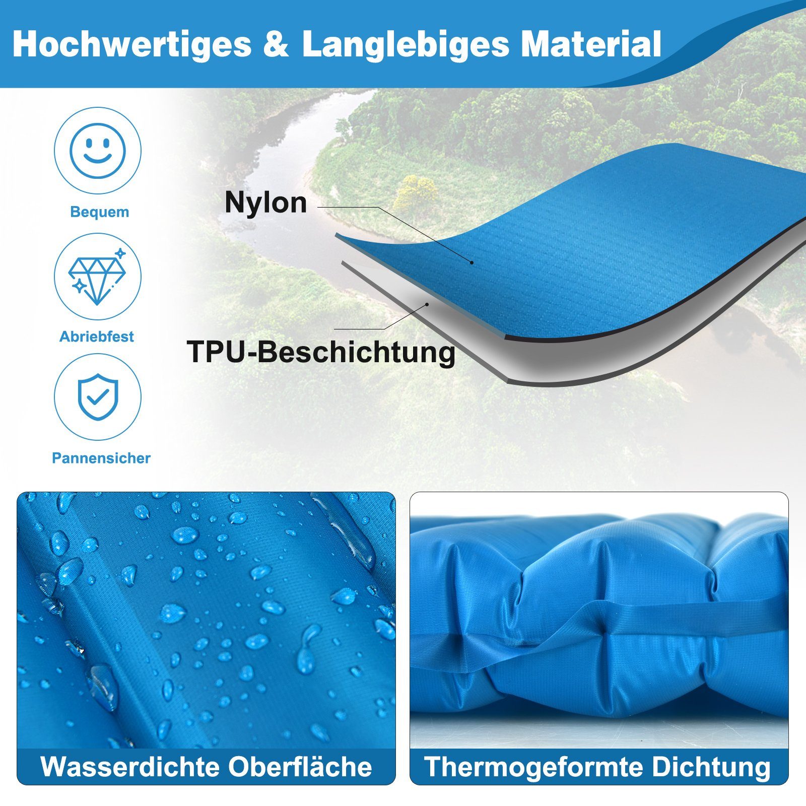COSTWAY Isomatte aufblasbare Campingmatte, Wasserdicht günstig online kaufen