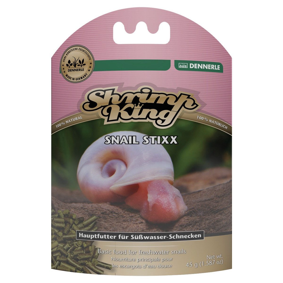 DENNERLE Shrimp King SnailStixx 45 g, Trockenfutter für: Fische