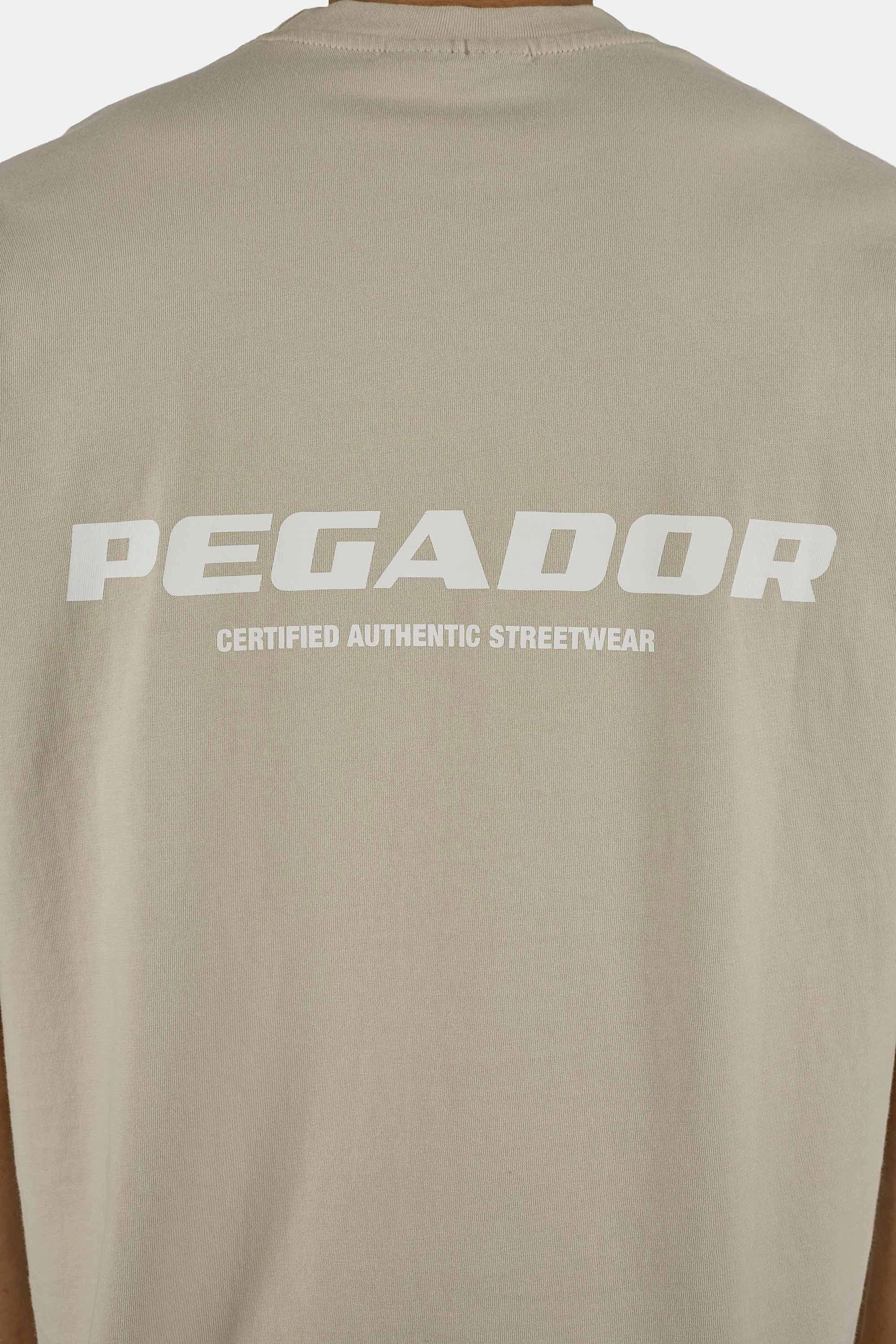 PEGADOR Rundhalsshirt COLNE LOGO OVERSIZED TEE Baumwolle, oversize