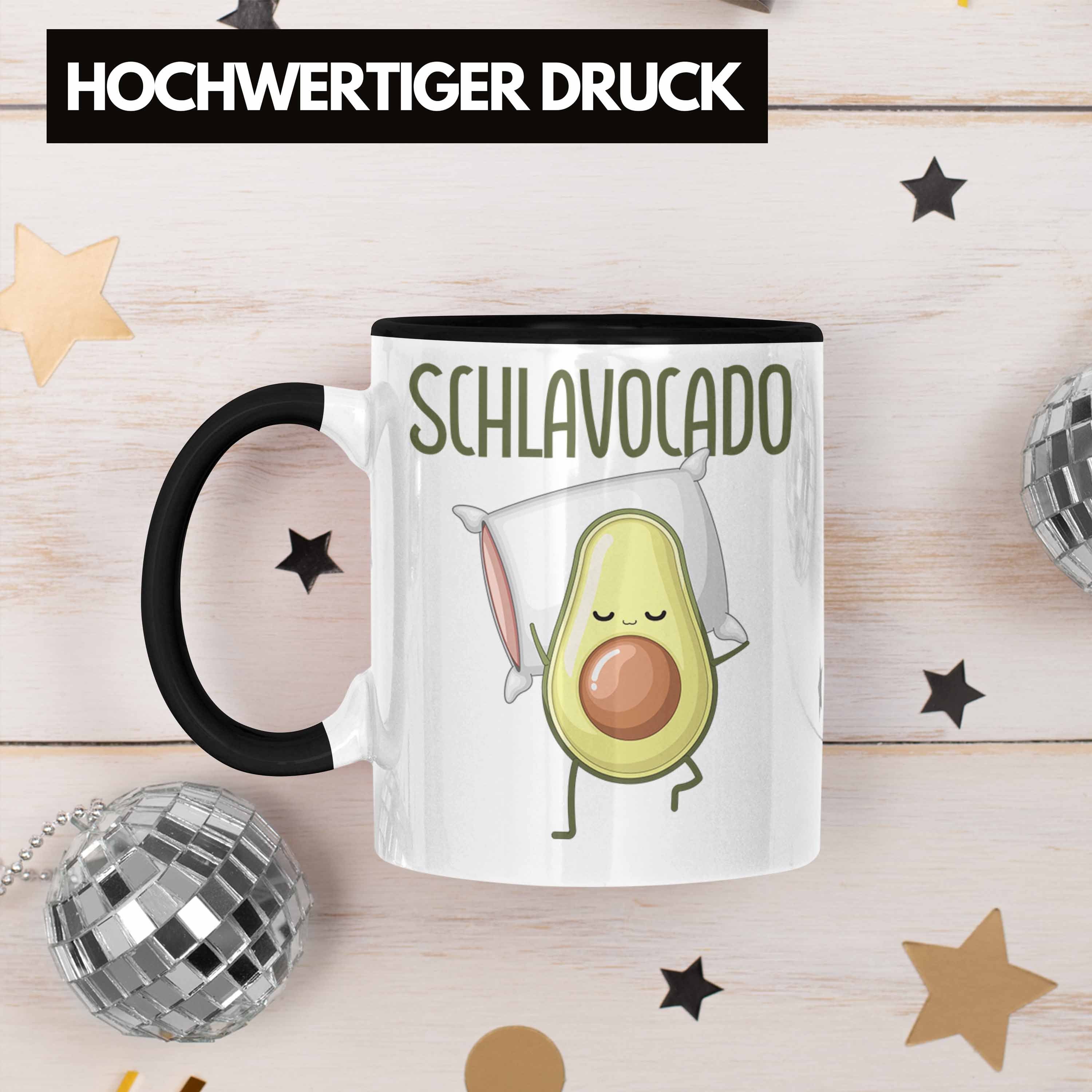 Trendation Tasse Lustige Tasse Avocado-Motiv Schwarz Mittagsschlaf-Liebhaber Nap Geschenk