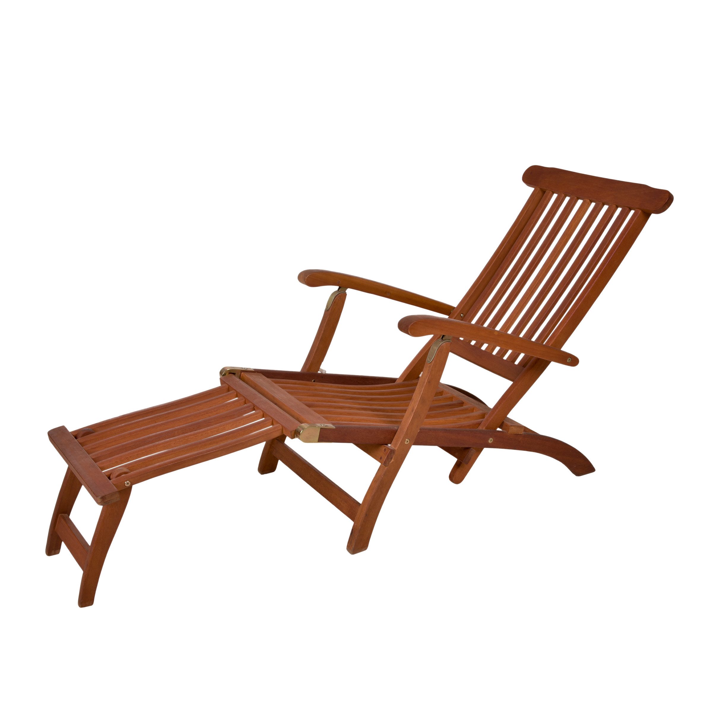 Spetebo Gartenliege Eukalyptus Deckchair mehrfach verstellbar - 163 x 56 cm, Stück, 1 St., Sonnenliege, Holz Gartenliege mit Fußteil klappbar – Bild 3 von 5