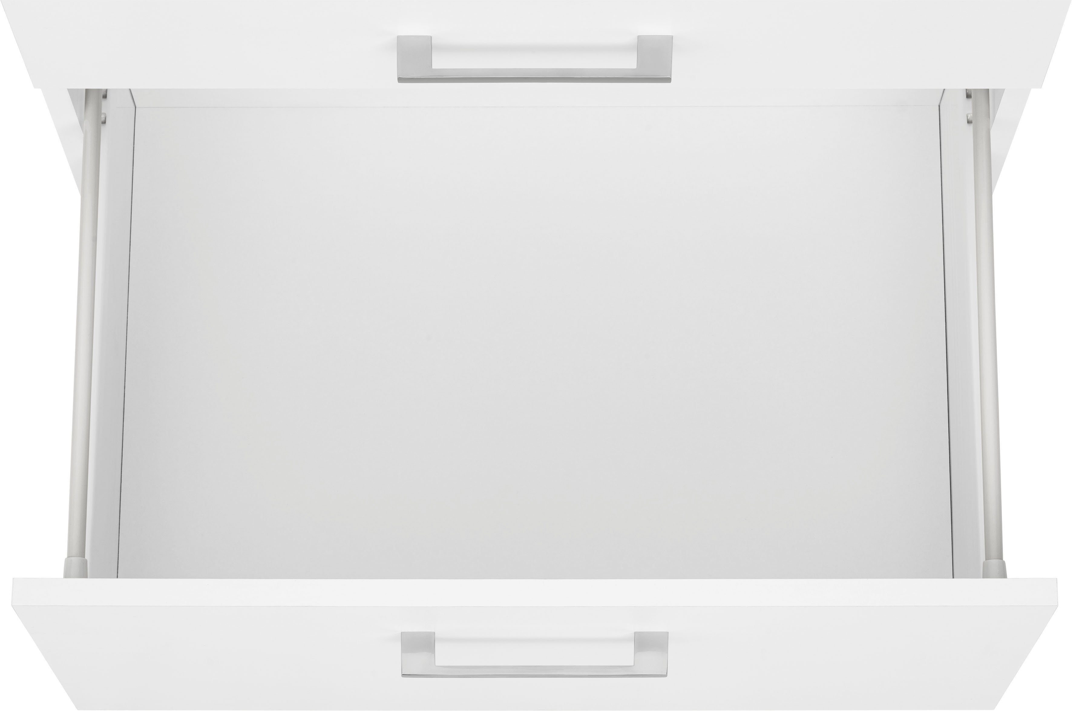 Induktionskochfeld mit | mit E-Geräten, HELD weiß weiß/weiß 230 cm, Küchenzeile MÖBEL Breite wahlweise Paris,