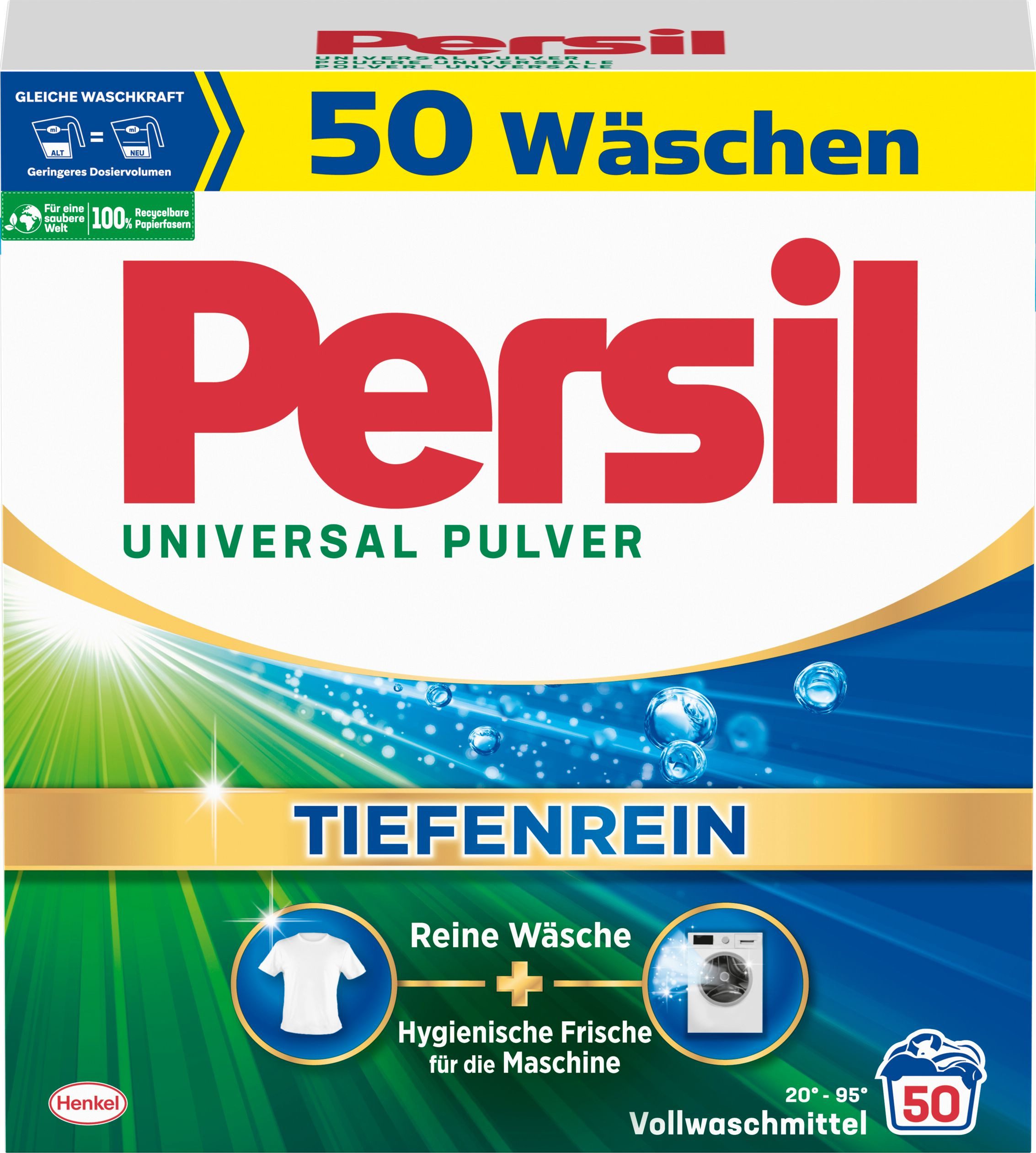 Persil Universal Pulver 50 WL Vollwaschmittel (1-St. Waschpulver mit Tiefenrein Technologie)