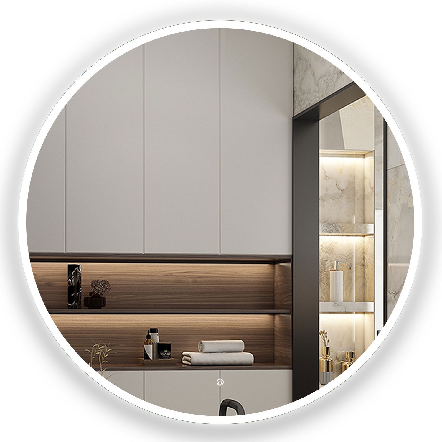 Aica Sanitär Badspiegel Rund mit Beleuchtung Wandspiegel Dimmbar günstig online kaufen