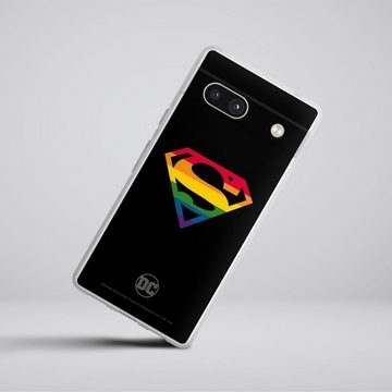 DeinDesign Handyhülle Superman Regenbogen Offizielles Lizenzprodukt, Google Pixel 7a Silikon Hülle Bumper Case Handy Schutzhülle