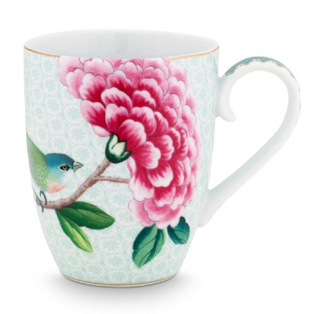 PiP Studio Becher Blushing Birds Henkelbecher white 0,365l, Porzellan, Mug Large Blushing Birds White 365ml