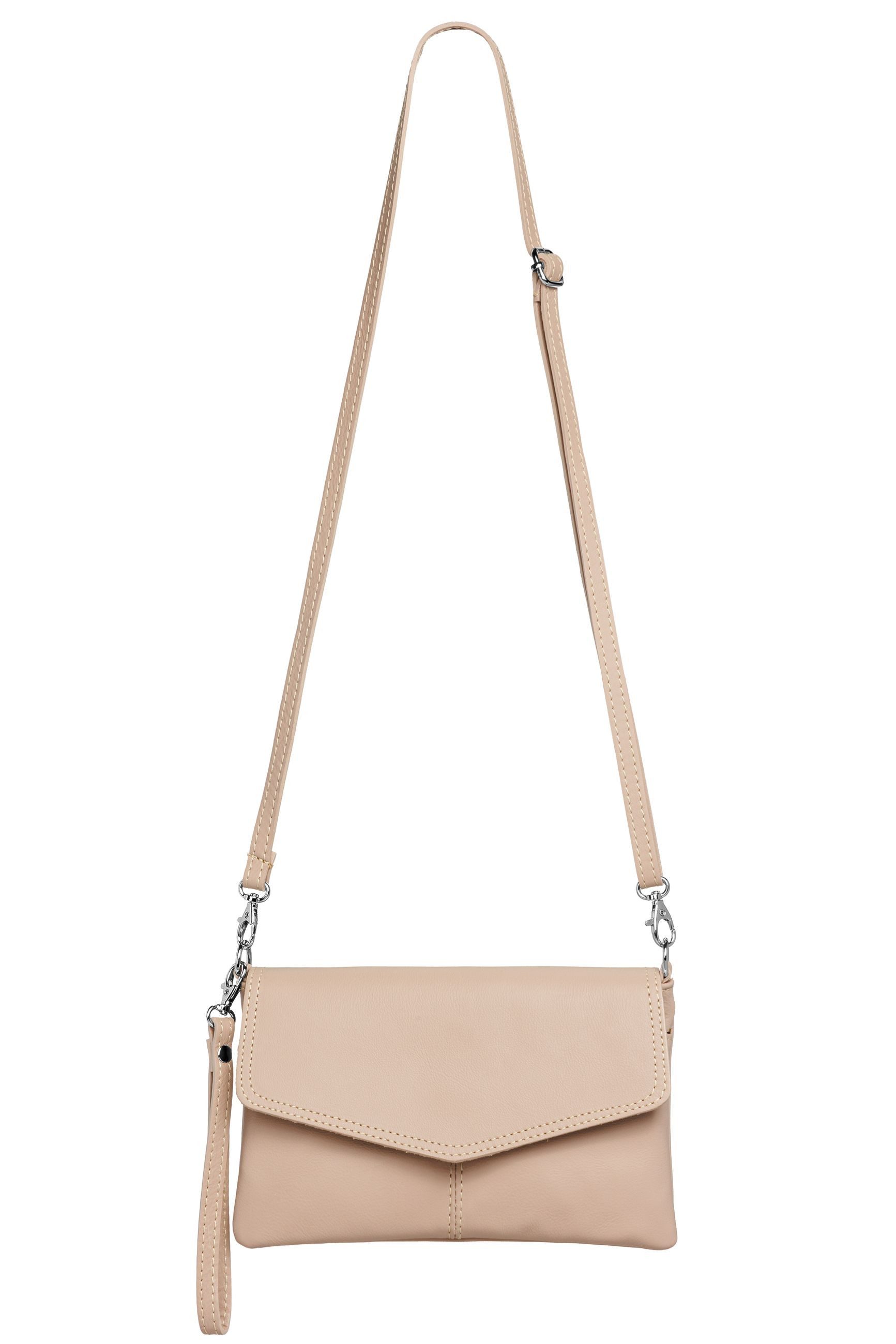 Caspar Clutch Abendtasche Leder Damen Umhängetasche - PREMIUM LINE - Modell No.322, aus 100% gewaschenem Echtleder aus Italien - samtig weich & nachhaltig