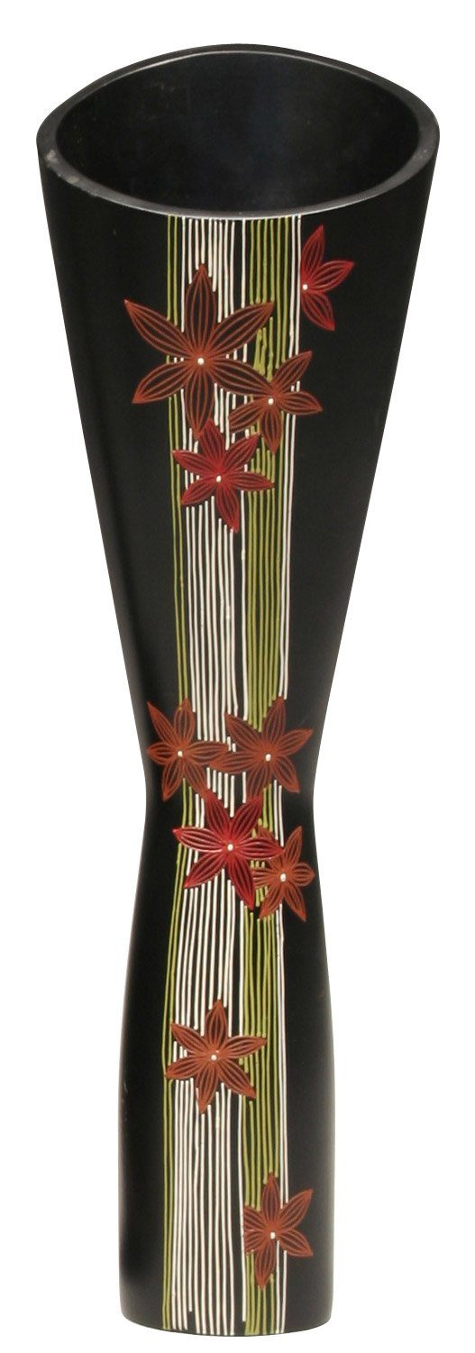 ARTRA Tischvase (1 St), Mangoholzvase Bodenvase Flower H60 cm Designvase, Deko, Dekoration, Dekovase, Holzvase, Holz schwarz