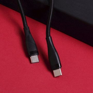MaXlife MXUC-08 Kabel USB-C - USB-C 1,0 m 100W schwarz nylon USB-Kabel, (100 cm)