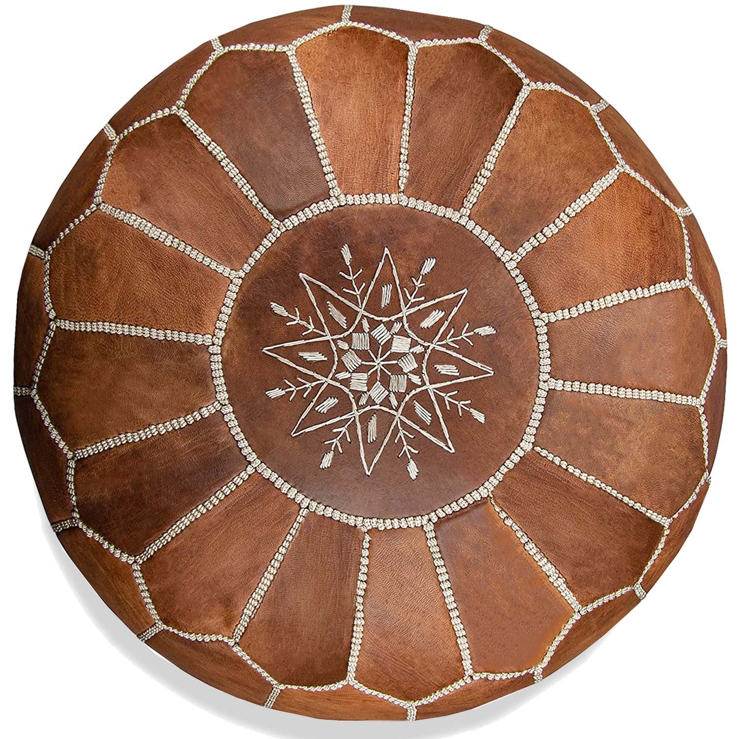 Pouf Leder Pouf Marokkanischer Echtleder Handarbeit Sitzsack