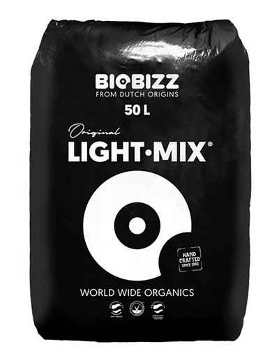 Weedness Gartenbau-Substrat BioBizz Light Mix Sack Blumenerde Balkon-Pflanzen Bio Kokos, mit Premiumerde, 50 Liter