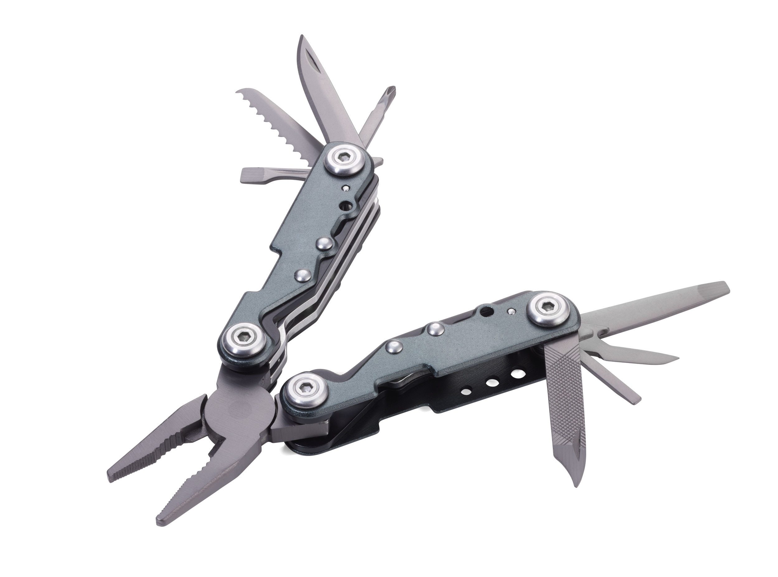 TROIKA Multitool Multifunktionswerkzeuge aus Edelstahl, verschiedene Anwendungsgebiete, klein, ideal für Schlüsselanhänger, mit Zange, Messer & Feile, kompakt