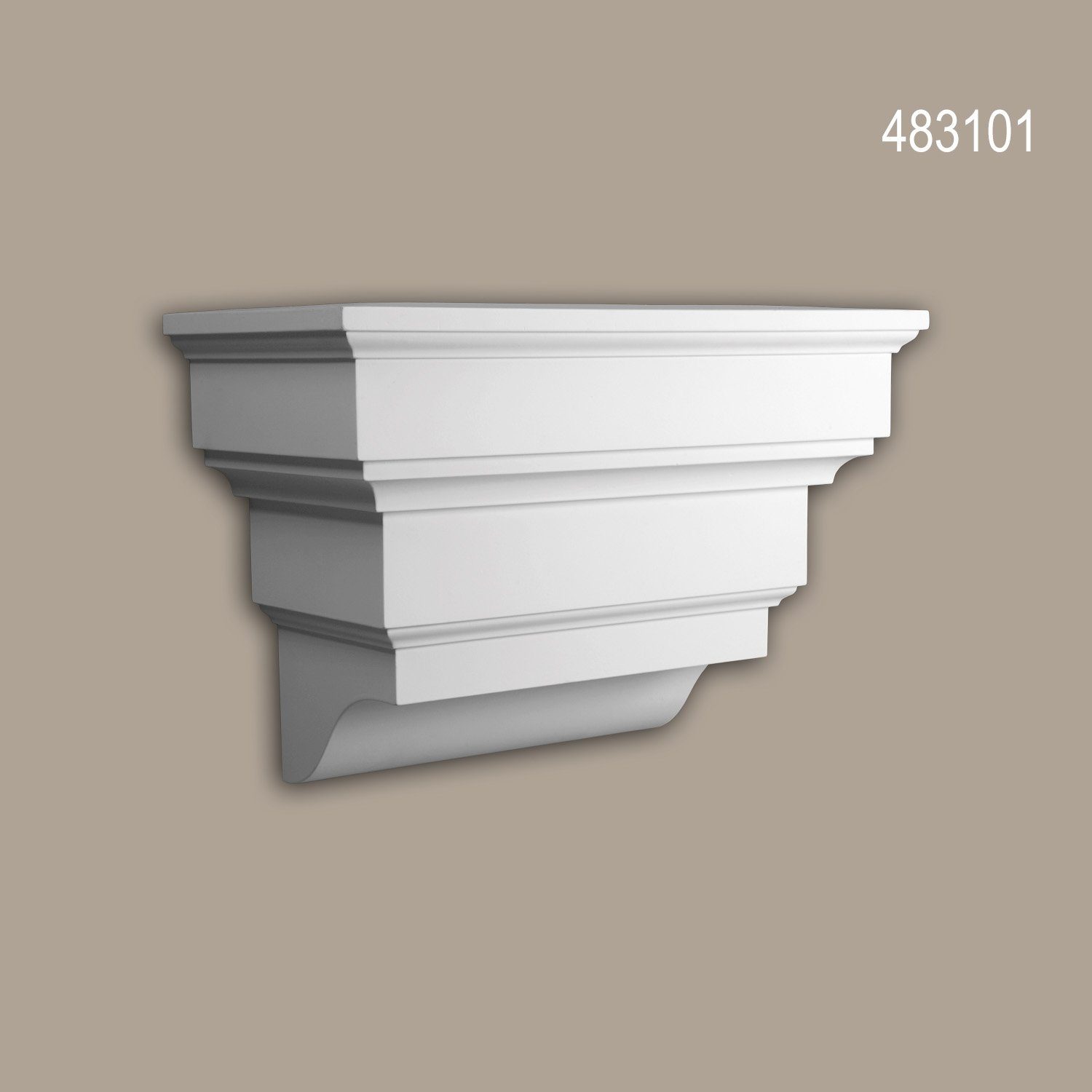 Profhome Wanddekoobjekt 483101 (Konsole, 1 St., Außenstuck, Zierelement, Fassadenelement), weiß, vorgrundiert, für Fassadendekoration, Stil: Toskanisch