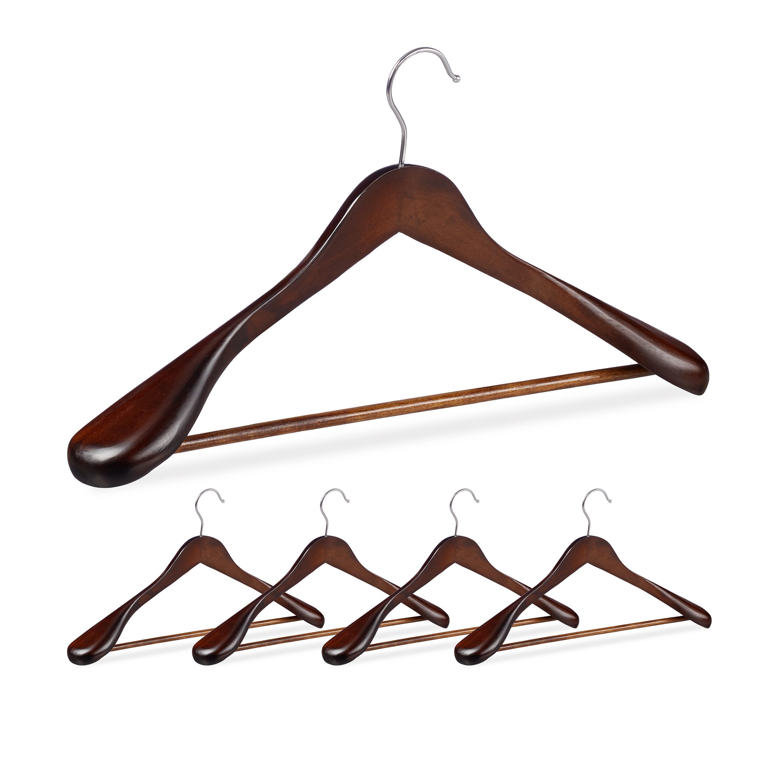 relaxdays Kleiderbügel Anzug Kleiderbügel 5er Set, (5er Set), braun günstig online kaufen