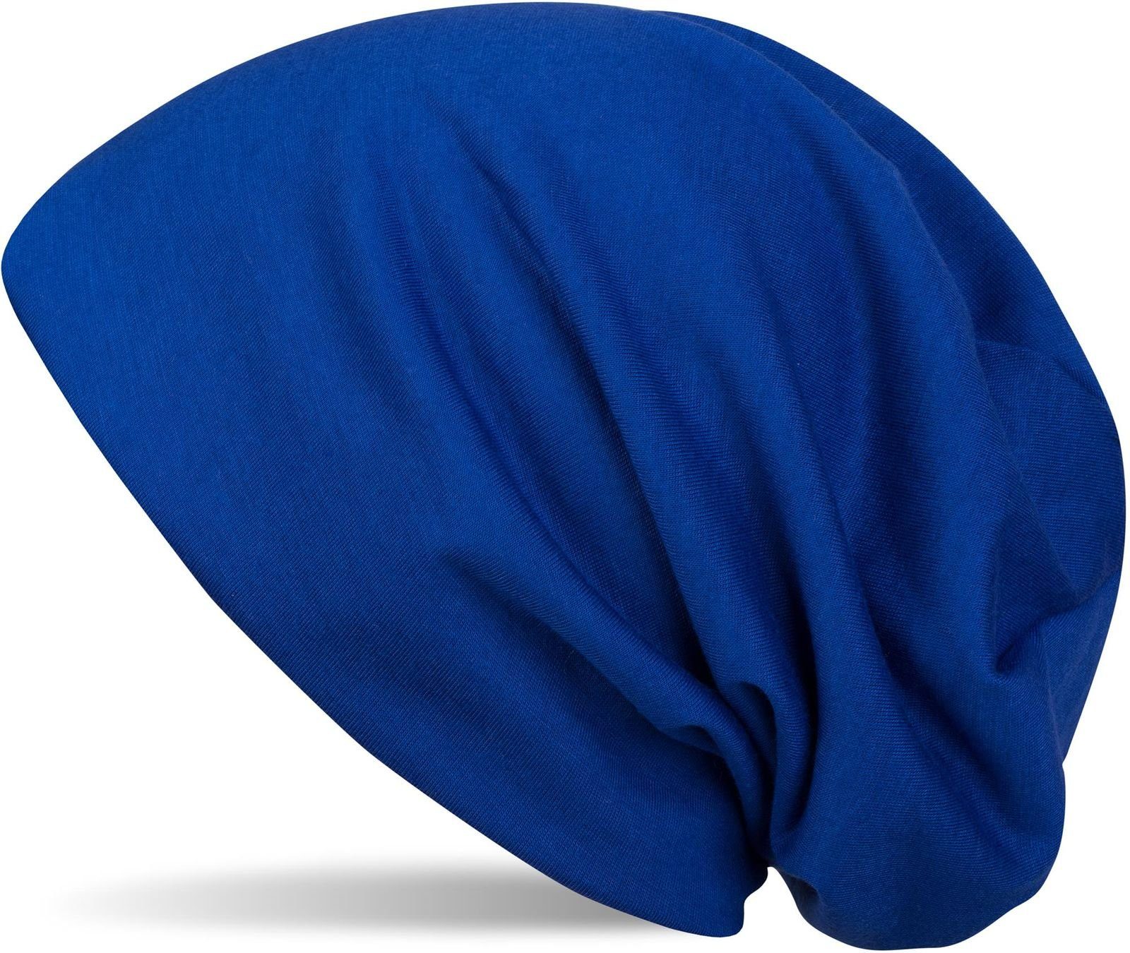 styleBREAKER Beanie (1-St) Uni Slouch Beanie Mütze Royalblau