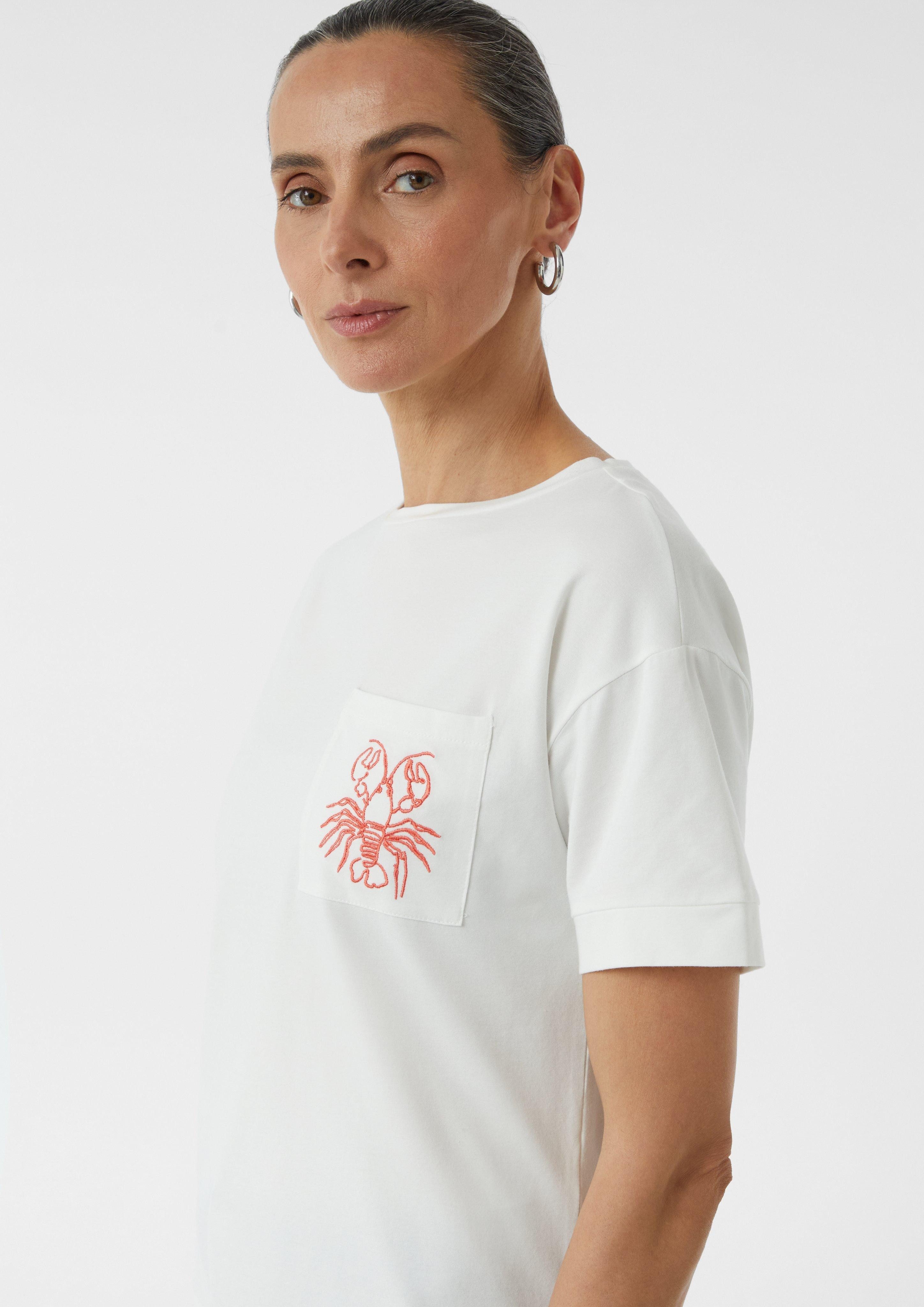 Comma Kurzarmshirt T-Shirt im Relaxed Fit günstig online kaufen