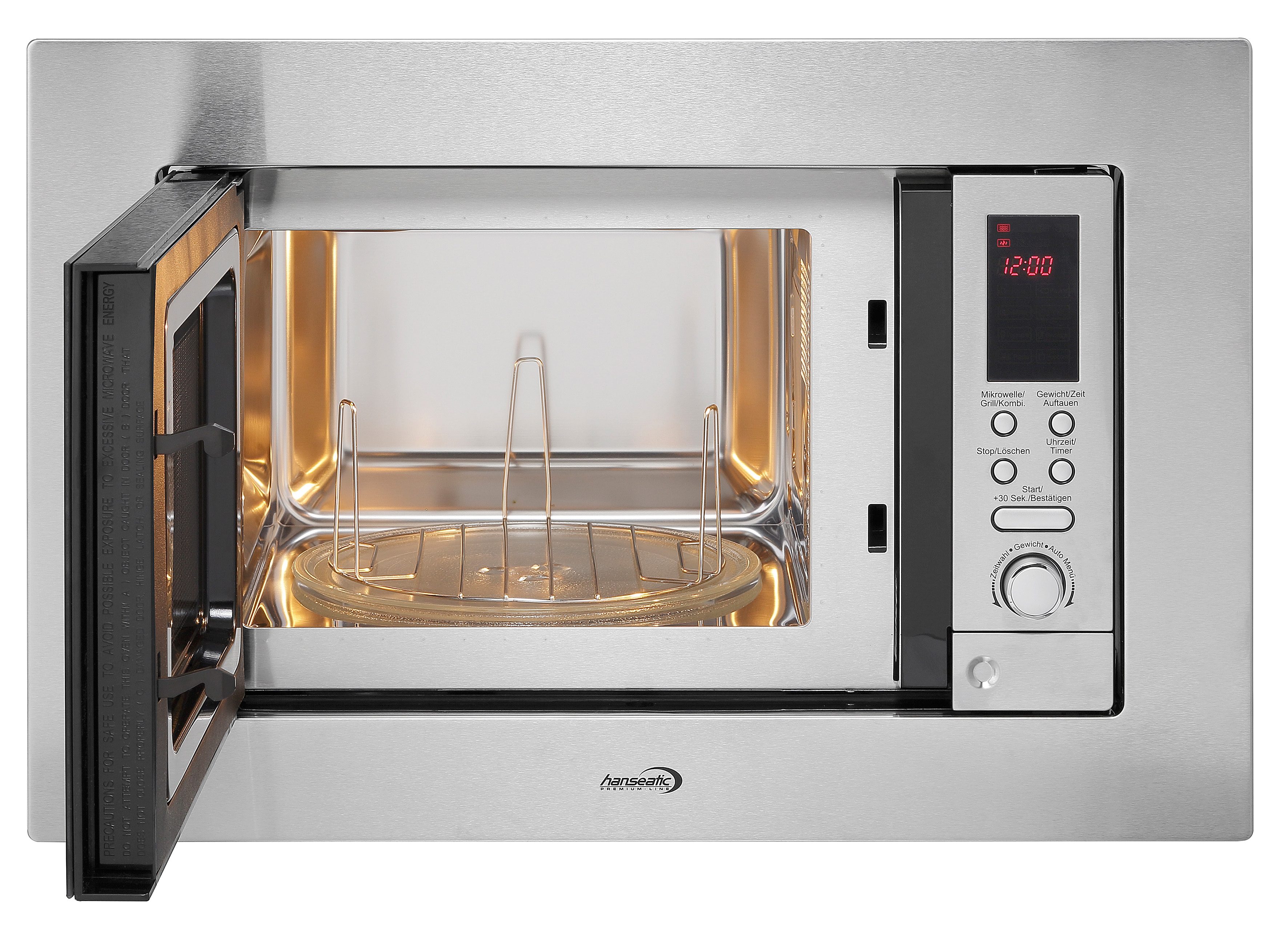 Hanseatic Einbau-Mikrowelle AB820BVX mit Grillrost