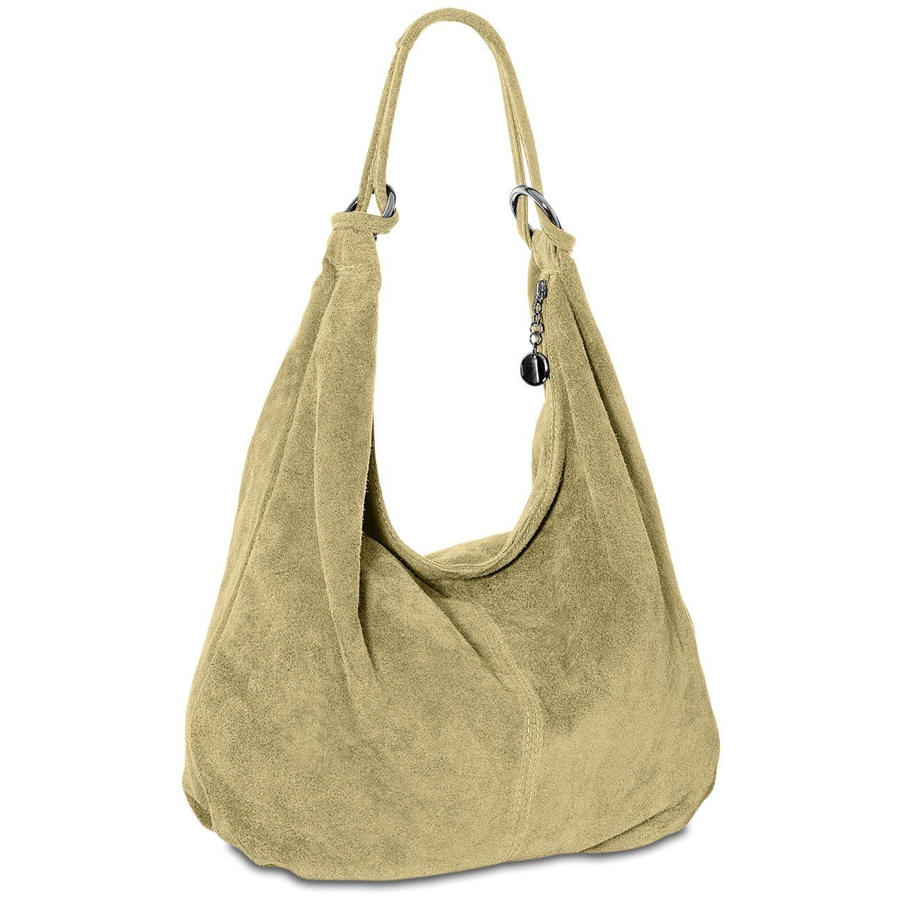 Caspar Schultertasche TL617 große Damen Vintage Veloursleder Tasche