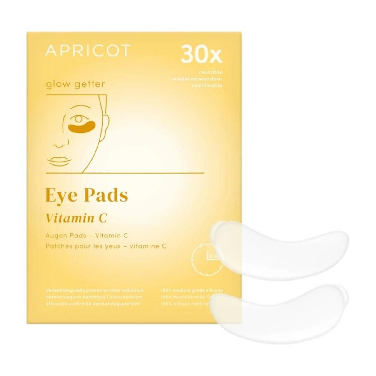 Gesichtsmaske Wiederverwendbare Augen Pads Vitamin C “glow getter” aus medizinischem