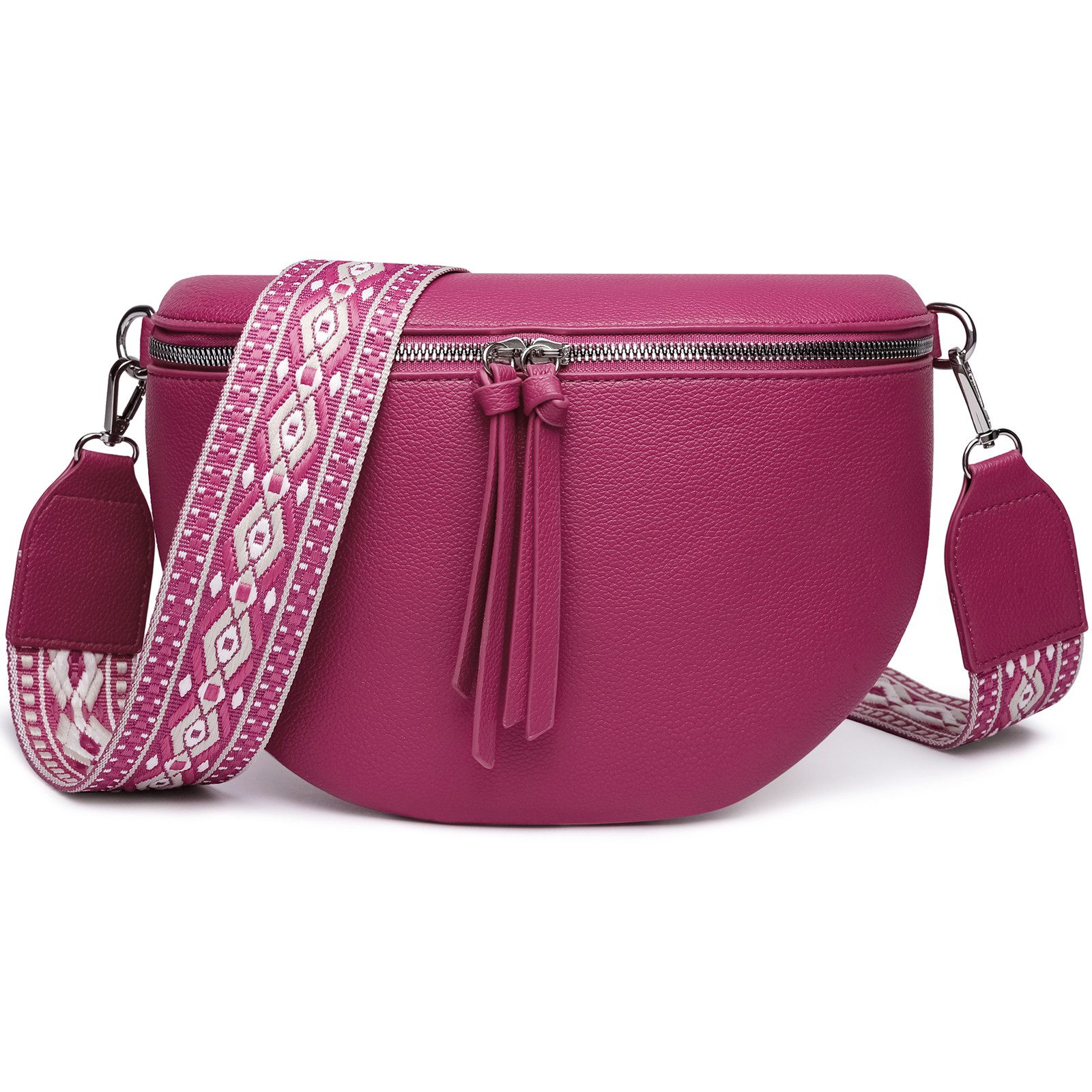 Fomax Bauchtasche aus Kunstleder, Damen Umhängetasche, mit Schulterriemen