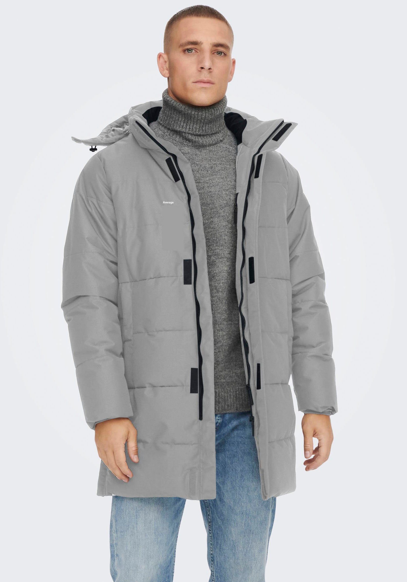 ONLY & SONS Steppjacke ONSCARL LIFE LONG QUILTED COAT NOOS OTW griffin