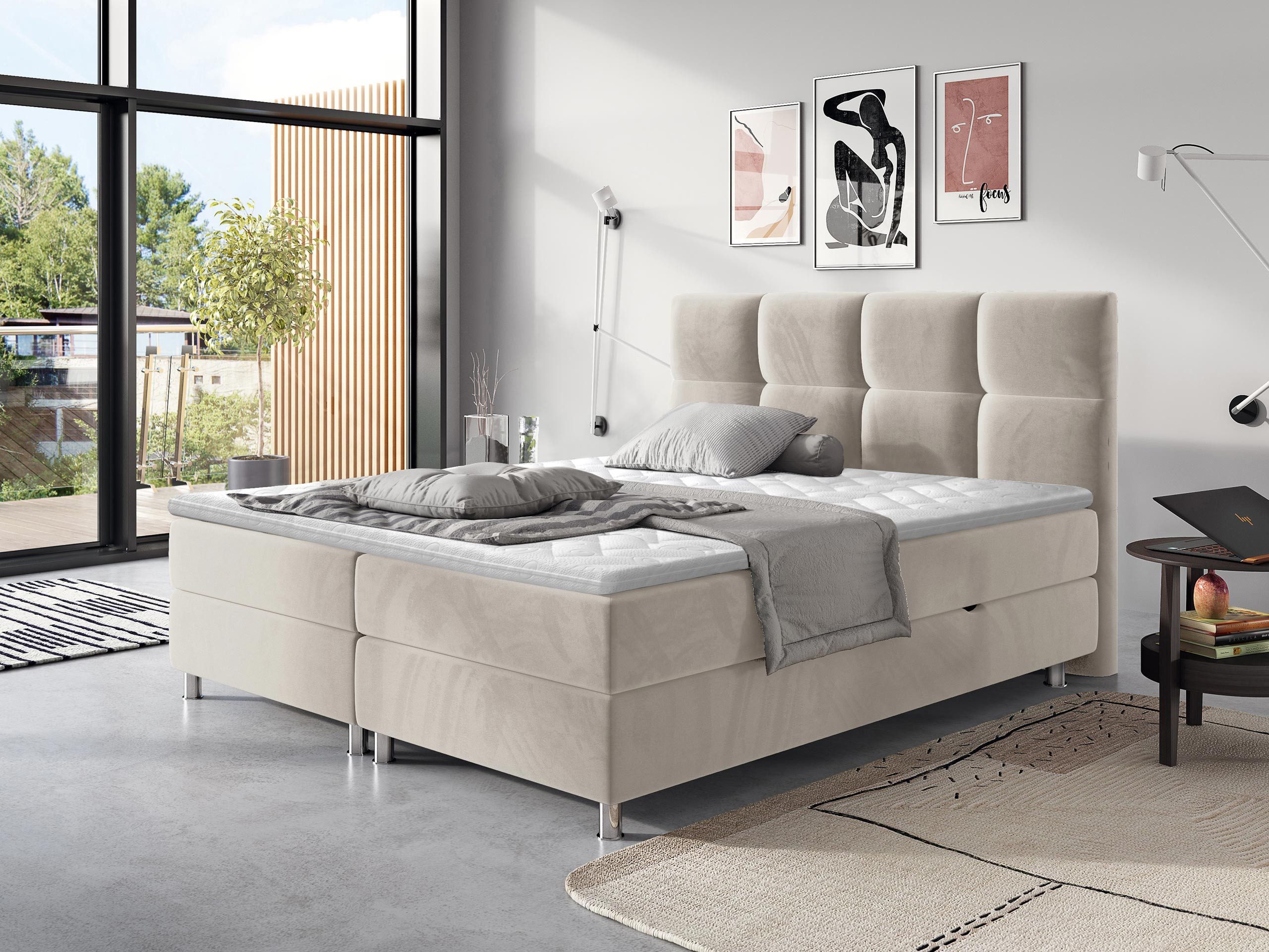 MIRJAN24 Boxspringbett Dave (zwei Bettkästen für die Bettwäsche), Topper, K günstig online kaufen