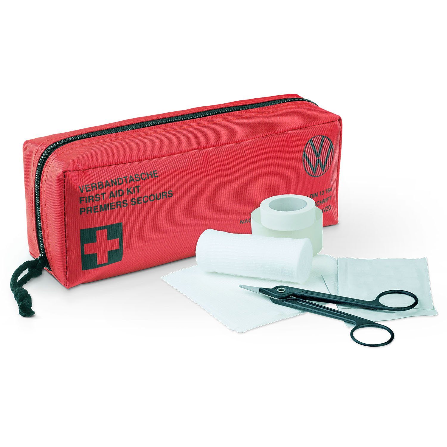 Volkswagen KFZ-Verbandtasche VW KFZ Verbandstasche, mit neuem VW Logo, 6R0093108B, Verbandskasten nach DIN 13164