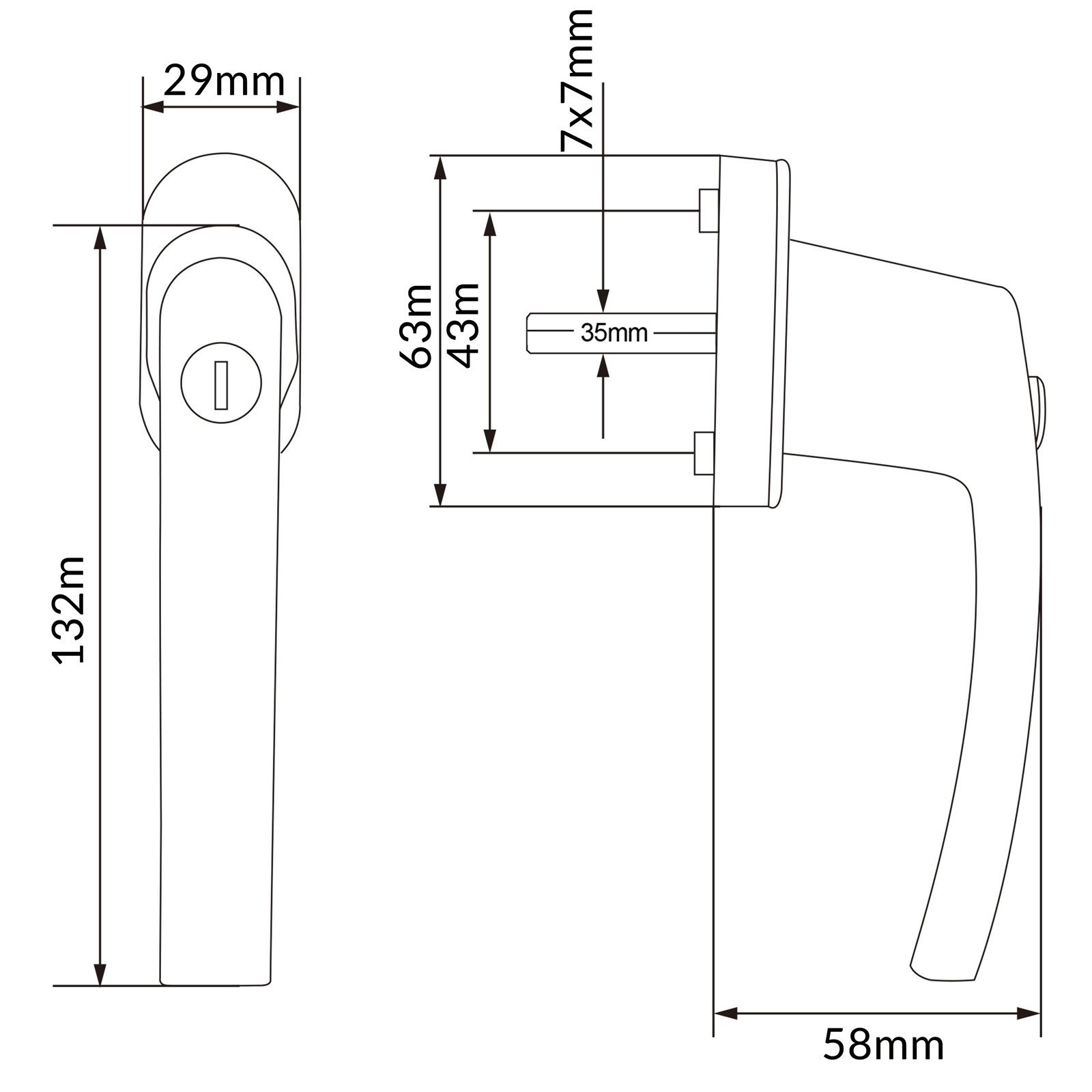 monzana Fenstergriff, 2, Abschließbar Edelstahl 35mm Stiftlänge Fensterbeschlag Kindersicherung