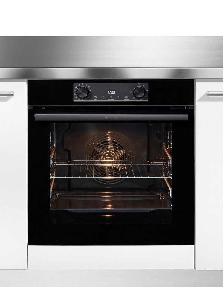 GORENJE Backofen BPS6737E09BGOT, mit 2-fach-Teleskopauszug, Pyrolyse- Selbstreinigung, ExtraSteam