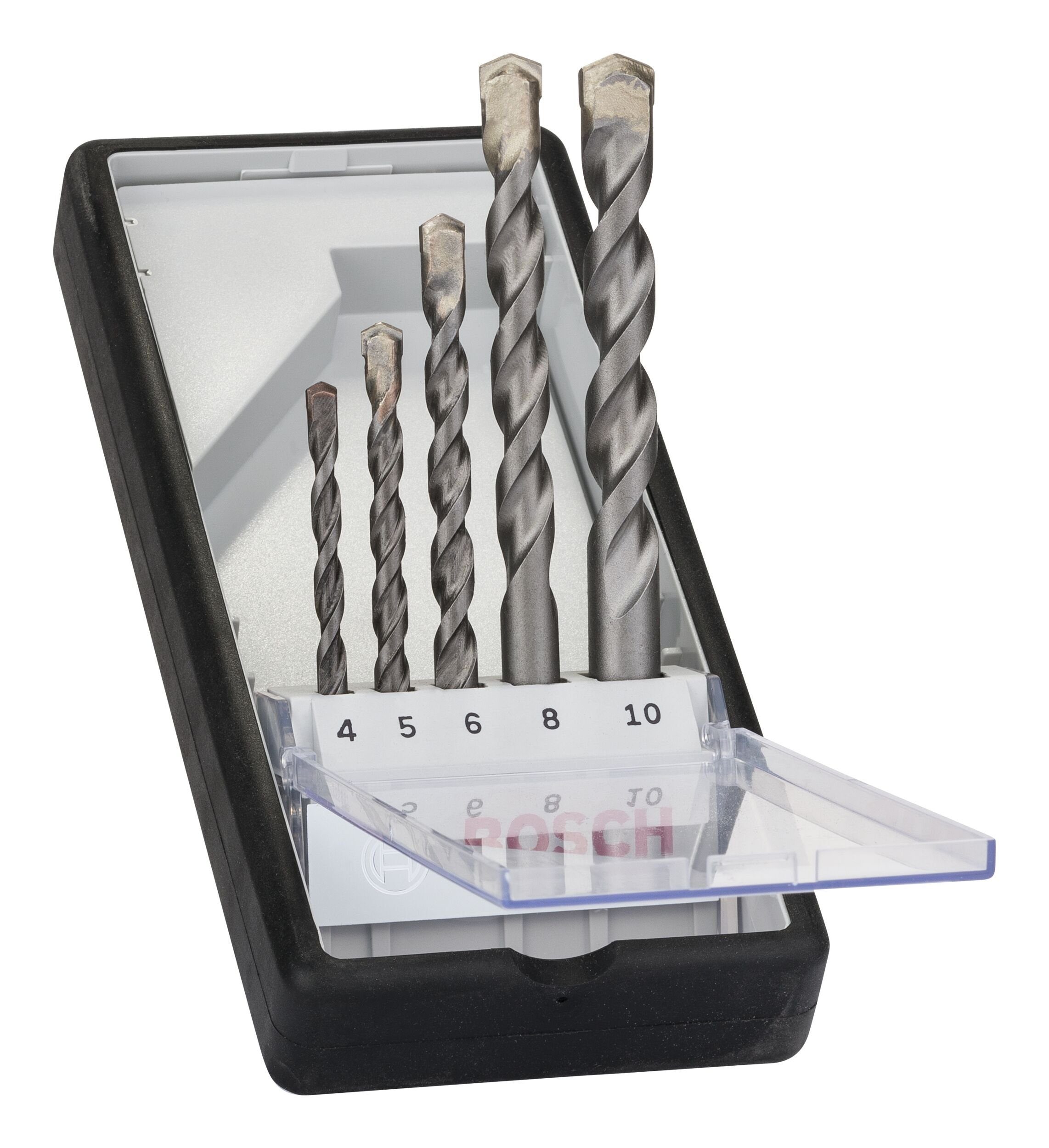 BOSCH Steinbohrer, (5 Teile), CYL-3, Silver Percussion Robust Line-Set - 4 - 10 mm, 5-teilig