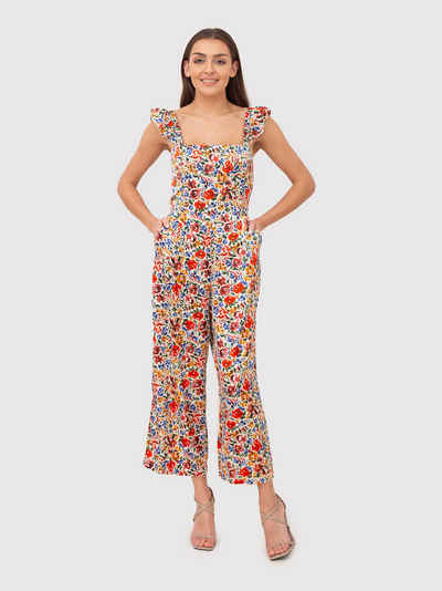 AX Paris Jumpsuit Overall mit Blumenrüsche